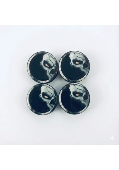 Kuru Kafa Ghost Damla Geçme Jant Göbek Kapağı 4 Lü Set 55/58mm Siyah