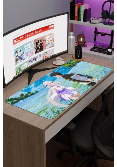 Re Zero Kaymaz Dikişli Kauçuk Oyuncu Mousepad V3 - 90x40 Xxl Gaming Mouse Pad Fare Altlığı