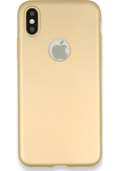 Apple Uyumlu iPhone X Kılıf Esnek Yapılı First Silikon Kapak Gold
