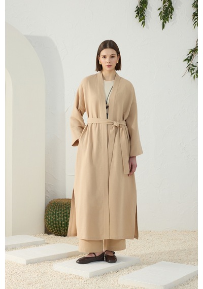 Aker Camel Kuşaklı Rahat Kalıp Sabahlık Camel Camel