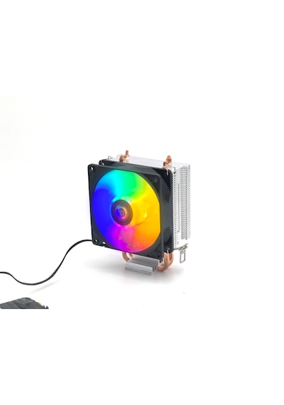 Aktuf Ak2x Rainbow 2 Bakır Borulu 105 Tdp Amd/intel Kule Tipi Yüksek İşlemci Soğutucusu 90mm