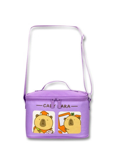 Capybara Kız Çocuk Isı Yalıtımlı Capybara Baskılı Lila Okul Beslenme Çantası - 6216