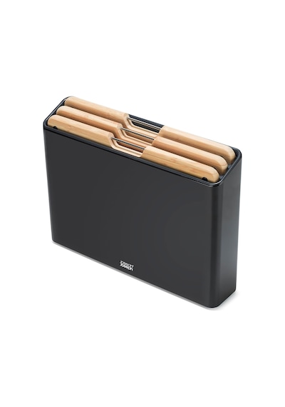 Folio 3 Parçalı Premium Bambu Kesme Tahtası Seti, Organize Mutfak Depolama İçin İnce Paslanmaz Çelik Kasa Çok Renkli