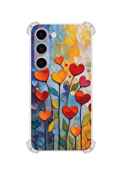 Printify Samsung Galaxy S23 Plus İle Uyumlu Düşlerin Dansı Serisi Kökten Sevgi Tasarımlı Uv Baskılı Köşe Korumalı Antişok Kılıf Şeffaf