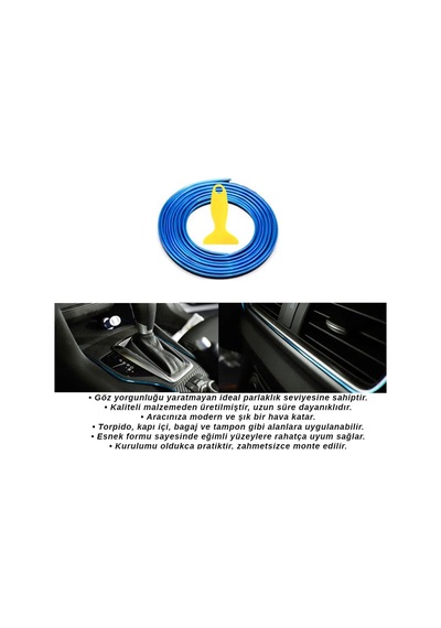 Carub Torpido Çıtası Araç İçi Dekoratif Aydınlatma 4.90 Metre Mavi BR4327601