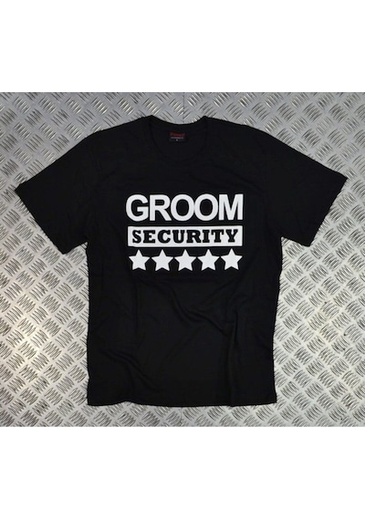 Stoned&Fame Unisex Siyah Groom Securıty Baskılı T-shirt SIYAH