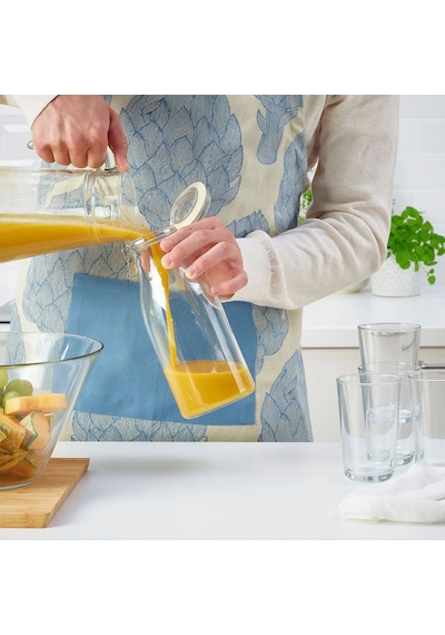 Ikea Korken Gıda Kavanozu 1000 Ml 23 Cm Şeffaf