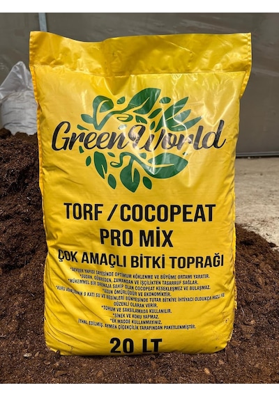 Green World 20 Litre Ithal Çok Amaçlı Bitki Toprağı Torf Cocopeat Ponza Taşı - Kokopit Özel Karışım Saksı Ha 0,250