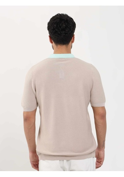 Dufy Bej Erkek Slim Fit Düz Polo Yaka Kazak - 104586-bej Bej