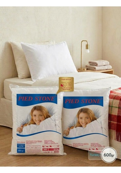 Pied Stone Lüks Silikonize Antialerjik Yastık Grubu 600gr / 800gr / 1000gr Seçekleriyle Beyaz