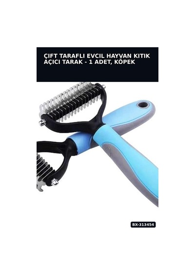 Çift Taraflı Evcil Hayvan Kıtık Açıcı Tarak - 1 Adet, Köpek Kedi Tüy Bakımı Bx-313454