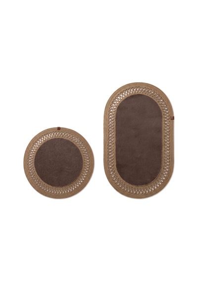 Banyo Paspası Takımı 60x100+60x60 Cm İç Trikot Mouss Kahve & Camel