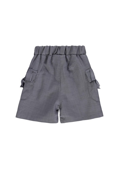 Civil Baby Cepli Fiyonklu 6-18 Ay Şort - Gri Koyu Gri