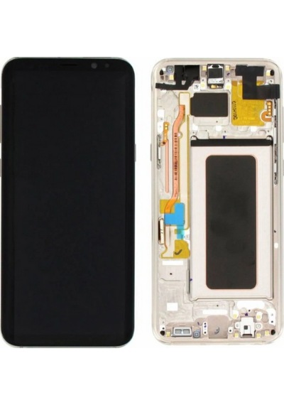 Samsung Galaxy S8 Plus Sm-g955 Uyumlu Çıtalı Yan Sanayidir Lcd Ekran Dokunmatik Gold