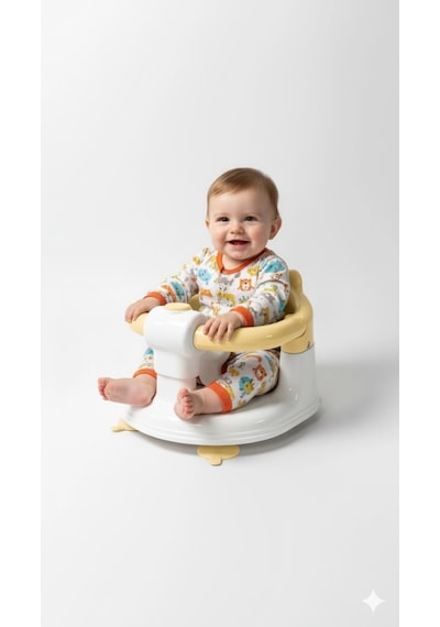 Vavbaby Önden Açılır Bebek Banyo & Bebek Mama Oturağı Sarı Sarı