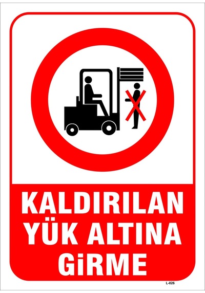 Kaldırılan Yükün Altında Durma Levhası Levha Vim 014 25x35 Cm Galvaniz Saç 0,4 Mm