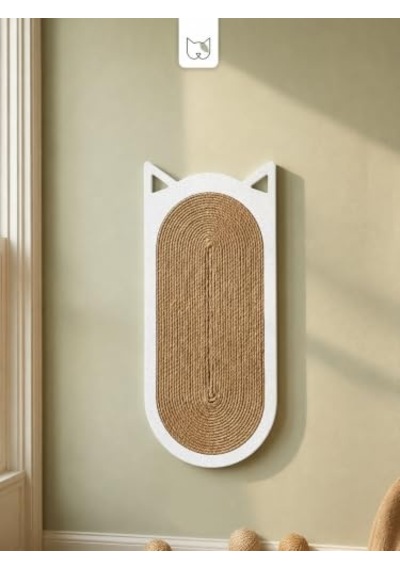 Dekoratif Ahşap Kedi Tırmalama Tahtası 20x45 Cm Jüt İp-doğal Kavak