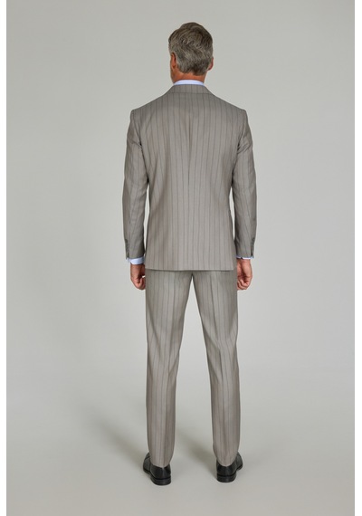 Bisse Comfort Fit Mono Yaka Çift Yırtmaç Takım Elbise Sedef Düğmeli Gri Ptk25y25003 D55 Gri