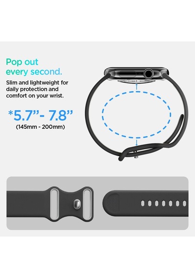 Apple Watch 49/46mm Ultra 4/3/2/1 / Seri 12/11/10 İle Uyumlu Kordon Kayış Band Nano Pop Black Sesame - Amp09321 Çok Renkli