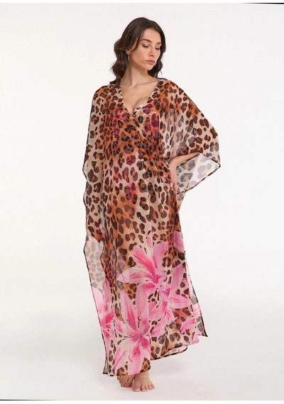 Argento 2083-3024 Kadın Uzun Kaftan Çok Renkli