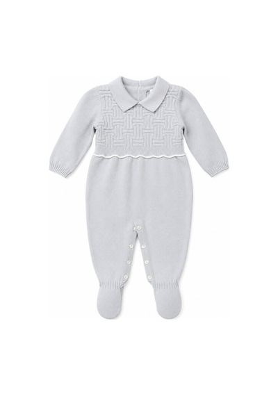 Babyhola Unisex Triko Patikli Bebek Tulum 5603 Mavi