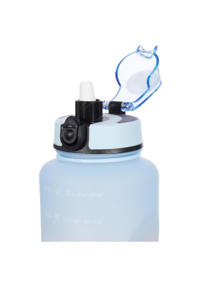 Lumin Flask Su Matarası 1,5 Litre Motivasyon Matarası Bpa Free Su Şişesi Suluk Water Bottle Mavi - Turuncu