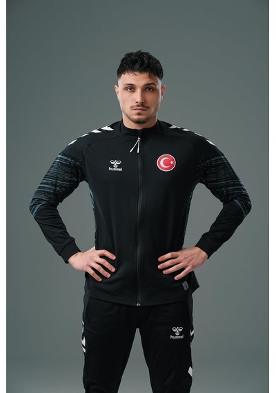 Hummel Milli Takım Line Kamp Eşofman Üstü Siyah
