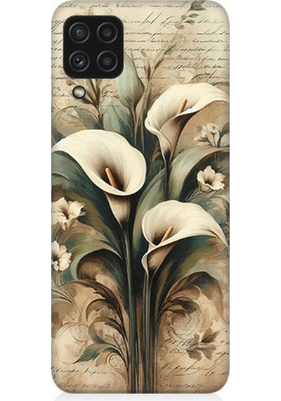 Samsung Galaxy A22 Uyumlu Zambakların Sessiz Zarafeti Desenli Silikon Kılıf Çok Renkli