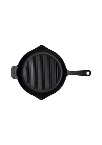 Döküm Yuvarlak Izgara Tava, Metal Kulplu, Konkav Taban, 28 Cm Diğer