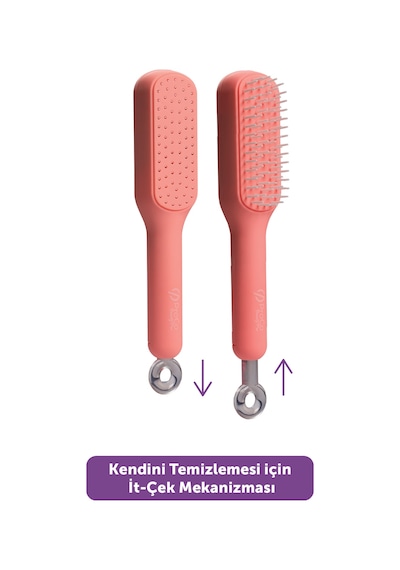 Pro Selfcleanbrush - Saç Açma Tarama Masaj Fırçası- Kendini Temizleyen Saç Fırçası Yavruağzı