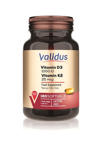 Validus Vitamin D3 + Vitamin K2 180 Softgel