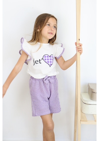 Miababy Jet Love Baskılı İkili Takım Mor