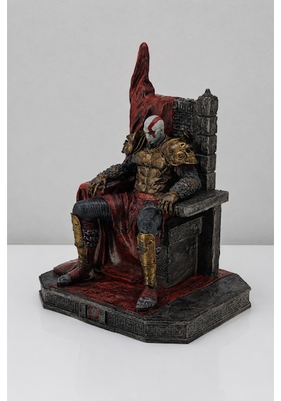 God Of War Tahtta Oturan Zırhlı Kratos Figür 20 Cm Koleksiyon Figürü