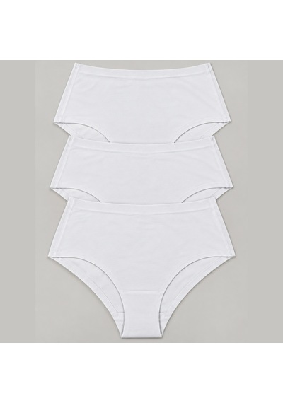 Bonbon Kadın Pamuk Kumaş 3'lü Yüksek Bel Dikişsiz İz Yapmaz Lazer Kesim Slip Bb2854 Beyaz