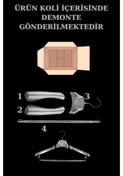 Ceket Askısı Gold Plastik Kıyafet Takım Elbise Askısı 3 Adet Diğer