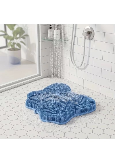 Özel Üretim Kaymaz Banyo Ped Peeling Fırça Silikon Duş Masaj Matı Vantuzlu Ayaklar Sırt İçin Çok Renkli