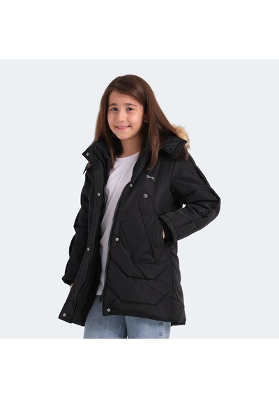 Slazenger CAMRON Çocuk Kapüşonlu Siyah Mont & Kaban