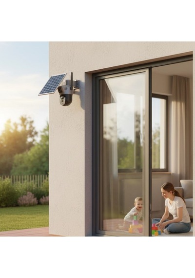 Buffer Güneş Panelli Akıllı Güvenlik Kamerası 360 Ptz Hareketli,kablosuz Wifi,çift Anten Ve Kameralı,gece Görüşlü,hare