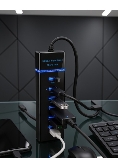 7 Port Usb 3.0 Hub 5gbps Süper Hızlı