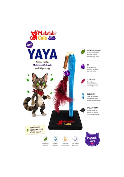 Yaya Yaylı Kedi Oyuncağı 28 Cm