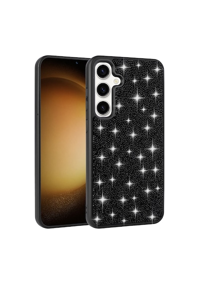 Zore Galaxy S25 Kılıf Parlak Taşlı Tasarım Ogaa Pırlanta Kapak - Siyah