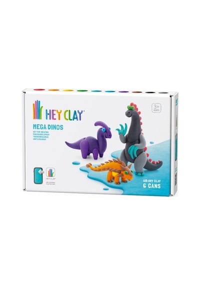 Hey Clay Hava İle Kuruyan Kil 6'lı Kutu - Mega Dinozorlar Ankylosaurus, Parasaurolophus, Therizinosaurus
