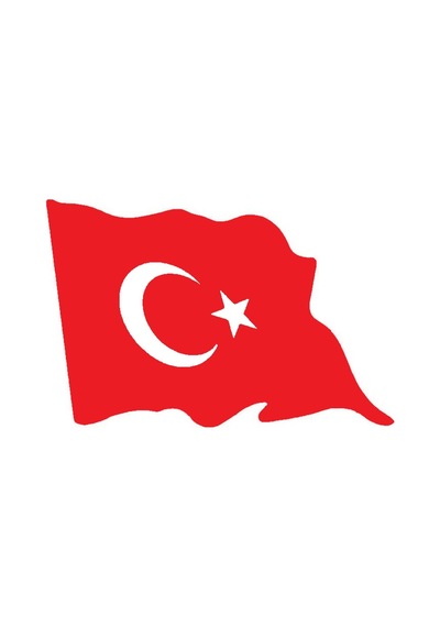 Türk Bayrağı 13 Duvar Dekor Sticker Kırmızı 90 X 60 Cm