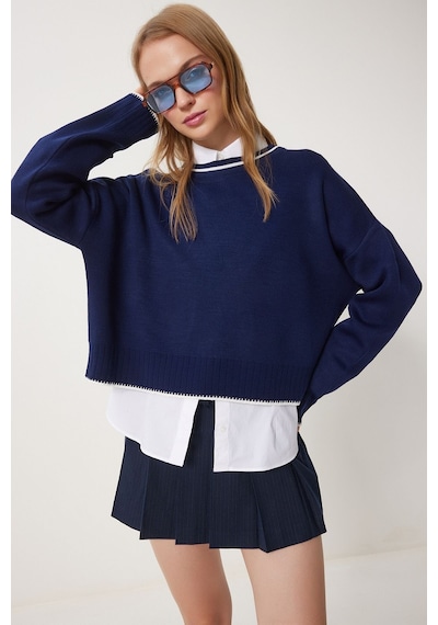 Cloudy Kids Kadın Bisiklet Yaka Triko Basic Kazak Günlük Kullanım Mevsimlik Lacivert - 665310242 Lacivert Cloudy Kids Kadın Bisiklet Yaka Triko Basic Kazak Günlük Kullanım Mevsimlik Lacivert - 665310242 Lacivert