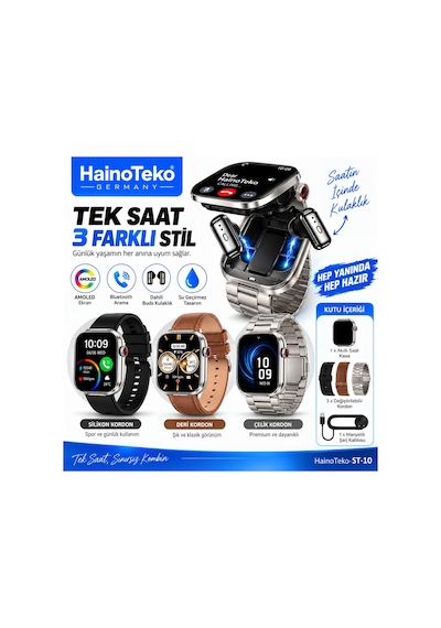 Haino Teko ST-10 Buds Kulaklıklı Akıllı Saat (İthalatçı Garantili)