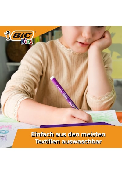 Kids Kid Couleur Ultra Yıkanabilir Keçeli Boya Kalemi 24 Renk, Kolayca Çoğu Kumaştan Çıkar, Su Bazlı Keçeli Kal