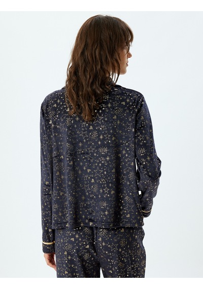 Koton Pijama Üstü Örme Düğmeli Gömlek Yaka Parıltılı Yıldız Baskılı Lacivert 5wlk40191mk Lacivert Koton Pijama Üstü Örme Düğmeli Gömlek Yaka Parıltılı Yıldız Baskılı Lacivert 5wlk40191mk Lacivert