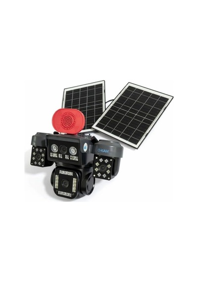 O-kam Ok-337 Premium 12mp 4 Kameralı 4g Çift Solar Panel Aov Güvenlik Kamerası