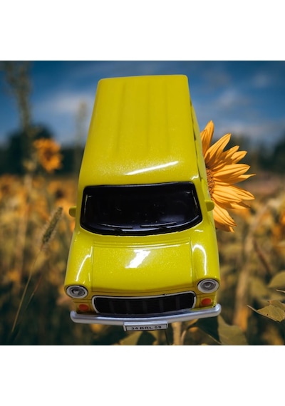 Nostaljik Metal Çek Bırak Ford Sesli Ve Işıklı Minibüs Sarı 1/36 Ölçek Diğer