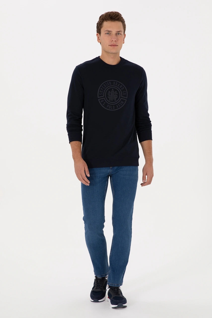 U.S. Polo Assn. Erkek Regular Fit Bisiklet Yaka Lacivert İnce Sweatshirt 50324788-VR033
